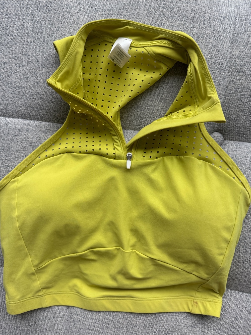 Lululemon Yellow Active Zip-Front bra top